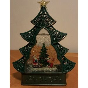 Musical LED Christmas Tree Swirling Glitter Christmas Tree Santa Snow Globe